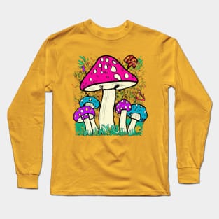 Mushroom Design Long Sleeve T-Shirt